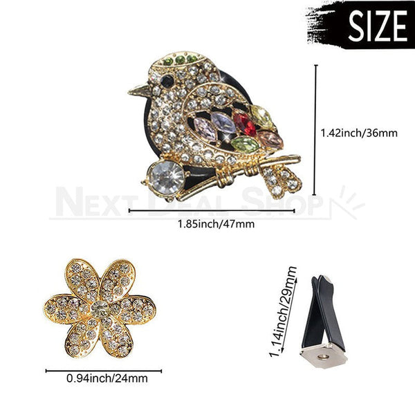 3 Pcs Bling Flower & Bird Car Air Freshener Next Deal Shop