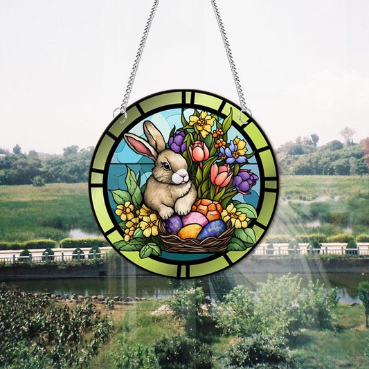 Adorable Easter Bunny Hanging Ornament - Tree & Wall Spring Holiday Acrylic Decor