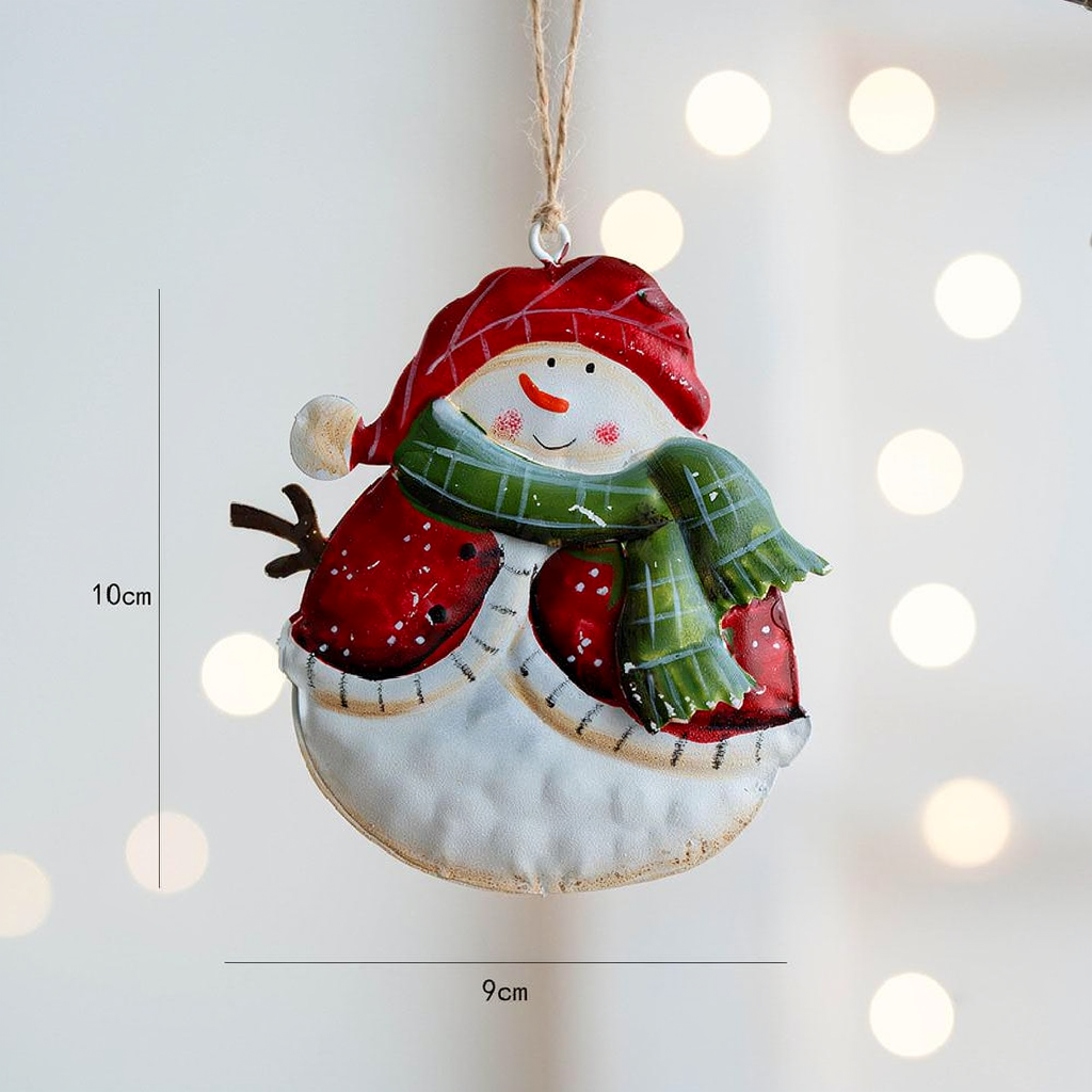 Adorable Metal Christmas Snowman Ornament - 3 Pcs, Home Xmas Tree Holiday Festival Decor Ornament