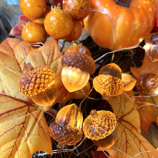 Battery Powered Acorn String Lights - 9.84 ft, 30 LED,Home Mantel Table Holiday Decor Lighting
