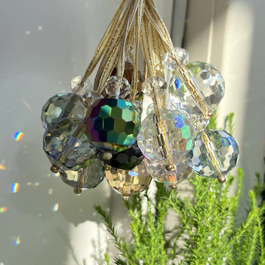 Christmas Crystal Ball Hanging Decoration - 12 Pcs, Xmas Tree Holiday Decor Ornament