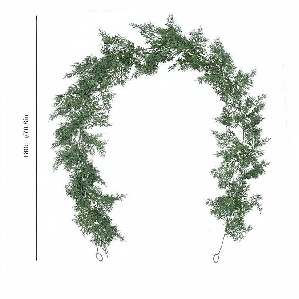 Festive Evergreen Pine Garland - 5.9 ft Home Mantel Holiday Party Festival Decor