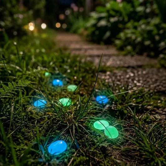 Glow-in-the-Dark Enchanted Garden Stones - Luminous Pebbles for Pathway & Lawn Accent Decor