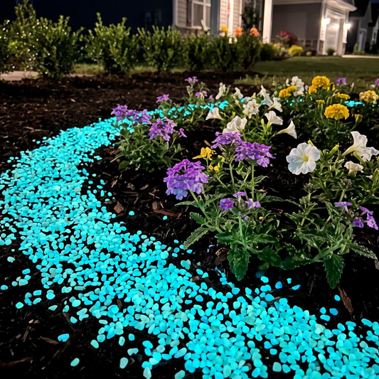 Glow-in-the-Dark Ambient Garden Pebbles - Luminous Pathway & Flower Bed Decor