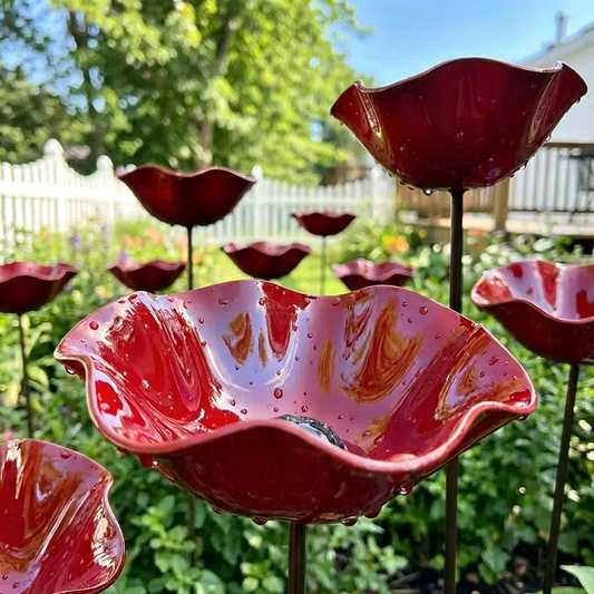 Hand-Crafted Metal Flower Garden Stake - 24-Inch Tall, Yard & Lawn Art-View 2-Next Deal Shop