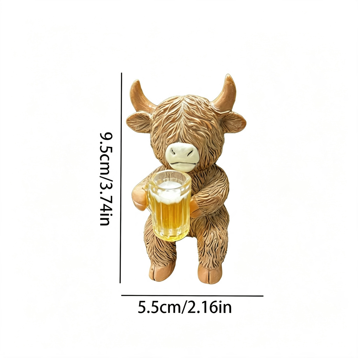 Hand Painted Resin Highland Cow Pot Hugger - Flower Pot & Planter Garden Decor