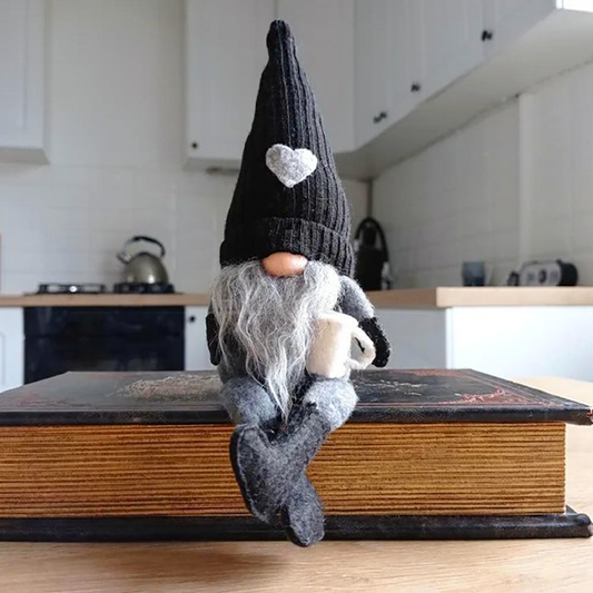 Handmade Adorable Coffee Gnomes - Set of 2, Home Table Shelf Holiday Festival Decor Ornament