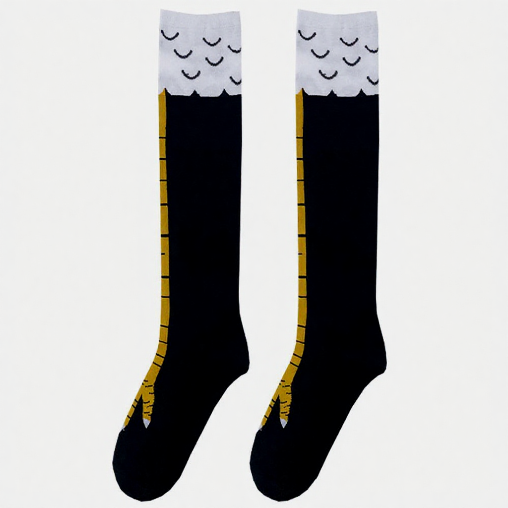 Knee-High Funny Chicken Leg Socks - Novelty Socks for Costume & Party
