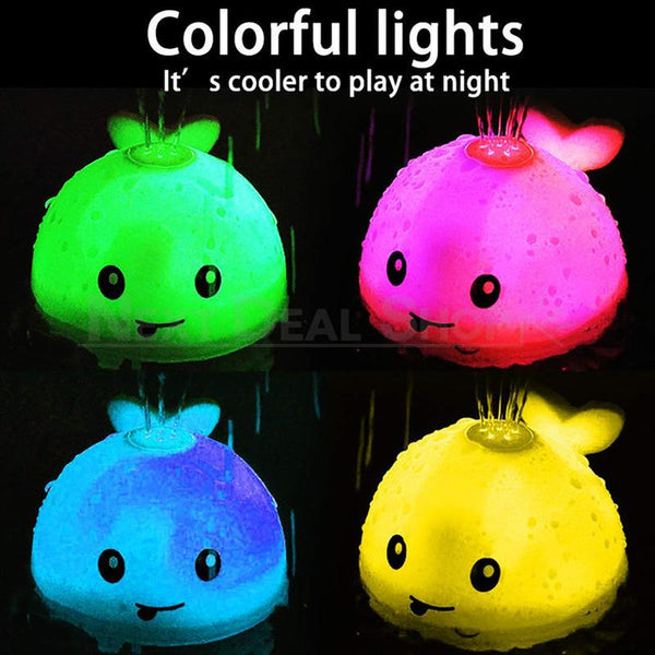 Light Up Water Spraying Whale Bath Toy