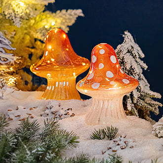Mushroom LED Glass Lamp