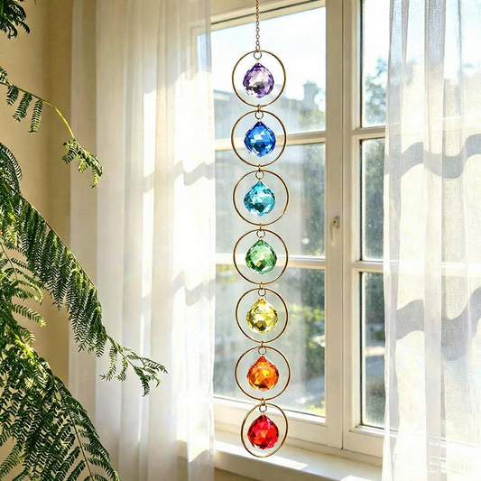Rainbow Chakra Crystal Suncatcher - Window & Porch Hanging Decor