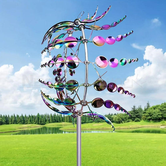 Rainbow Kinetic Metal Wind Spinner-View 2-Next Deal Shop