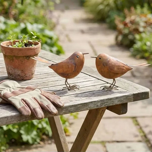 Set of 2 Rustic Metal Bird Garden Yard Art Decor-View 2-Next Deal Shop