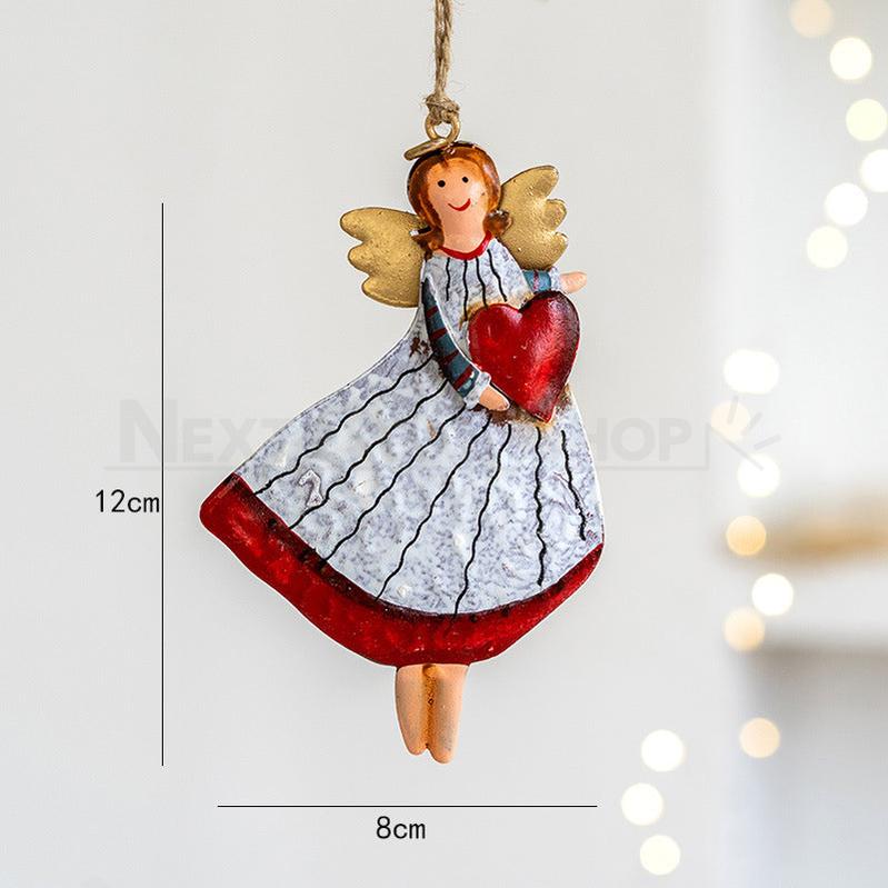 4 Pcs - Rustic Metal Christmas Angel Hanging Ornament-View 7-Next Deal Shop