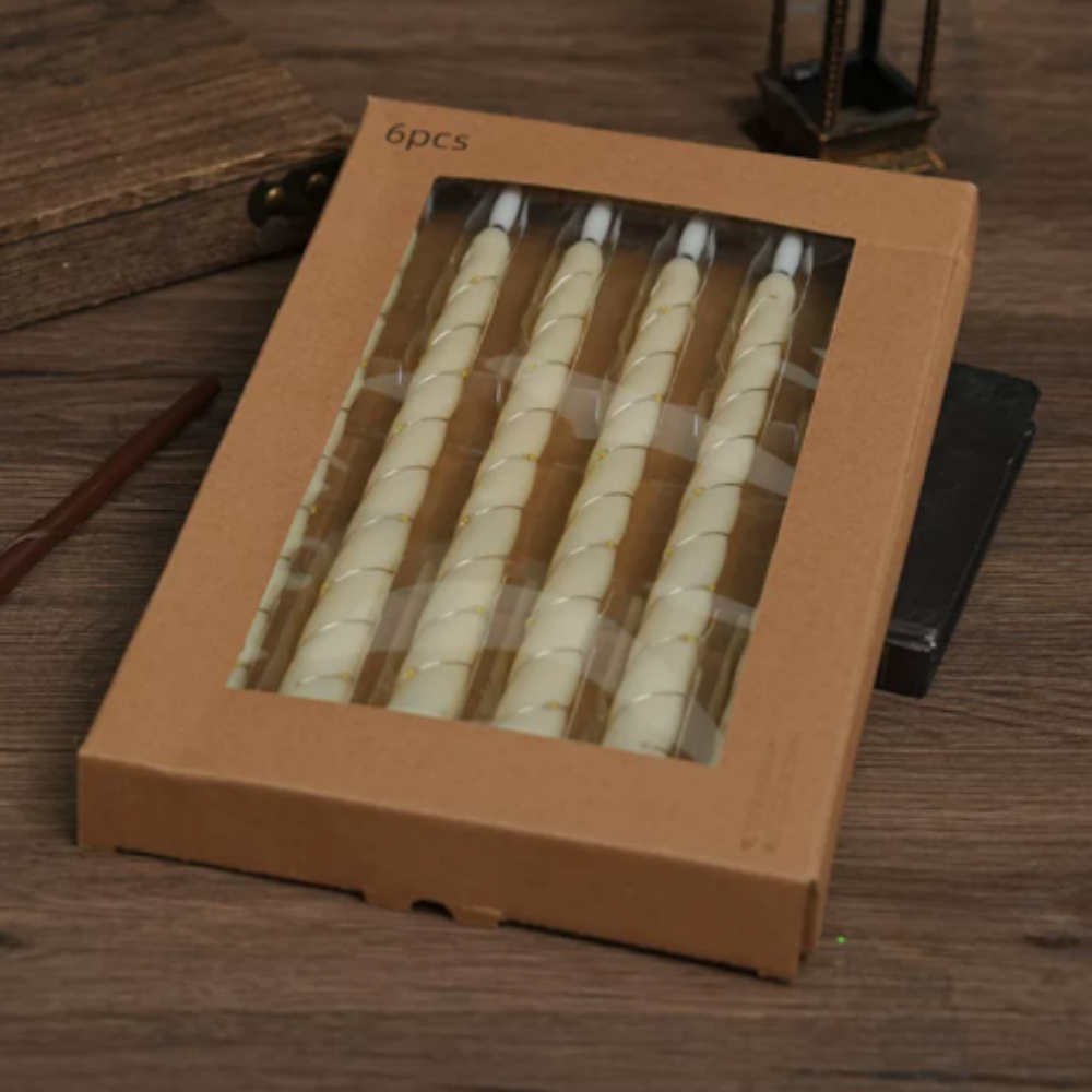 Battery Powered Flameless LED Taper Candle - 6 Pack, Wedding Christmas Holiday Dinner Table Decor