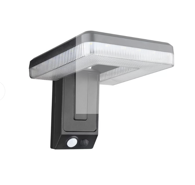 Solar Powered Foldable Motion Sensor LED Wall Light - Weatherproof Outdoor Patio Exterior Lighting