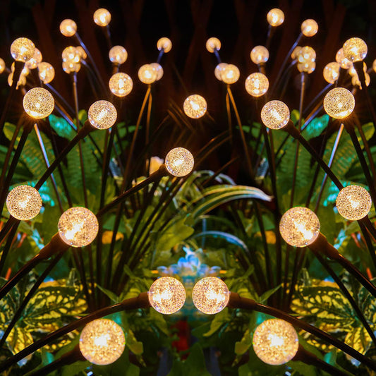 Solar Powered Crystal Bubble Firefly Garden Pathway Lawn Stake Lights-View 2-Next Deal Shop