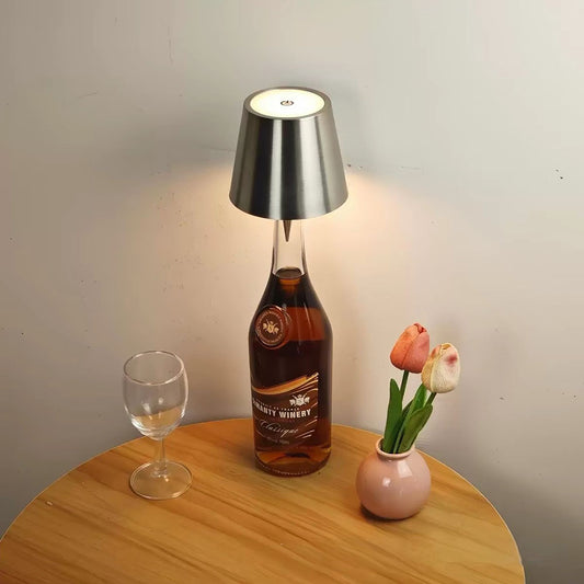 USB Rechargeable LED Wine Bottle Stopper Light - Sliver, Modern Dining & Patio Bar Lighting