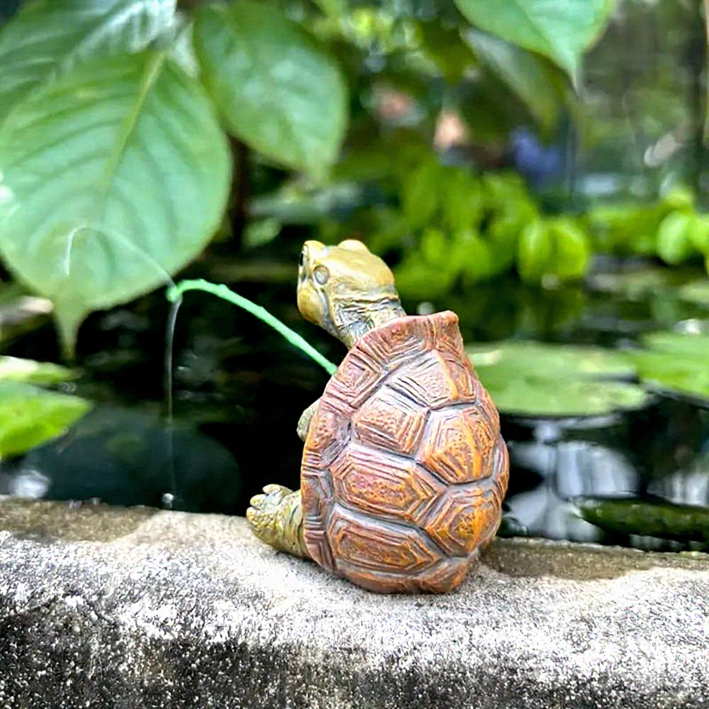 Whimsical Resin Fishing Turtle Garden Figurine - Outdoor Lawn Patio Yard Decor