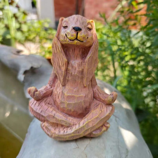 Zen Animal Resin Meditating Bunny Garden Statue - 4.7-Inch, Lawn & Yard Decor
