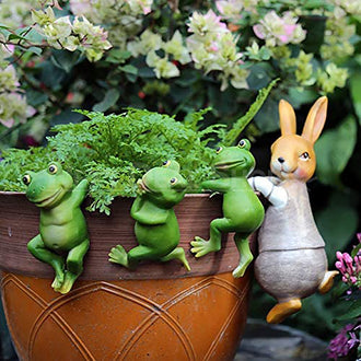 Frog and Rabbit Pot Hanger Decorations