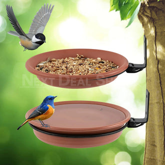 Outdoor Bird Feeder And Bath Tray Set (2 Trays)