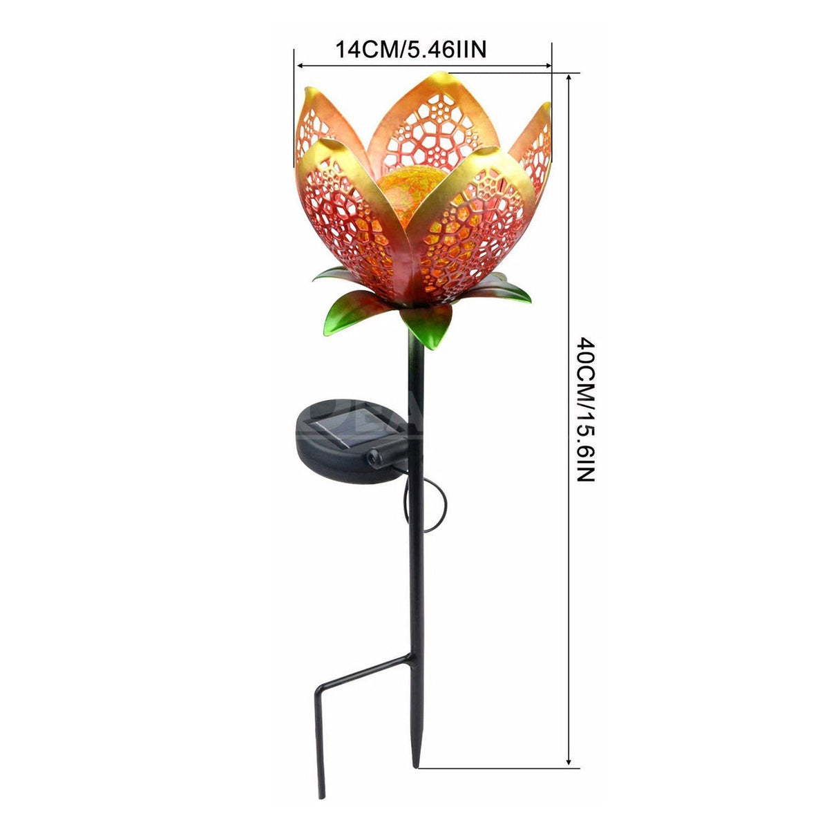 Solar Powered Metal Flower Stake Light-View 11-Next Deal Shop