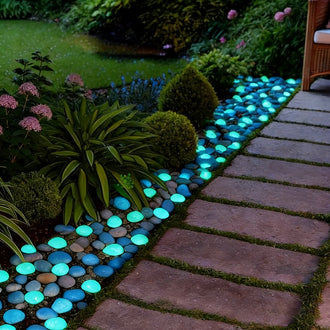 10 Pcs Large Glow in the Dark Garden Pebbles