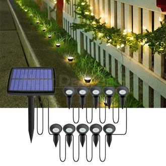 10-in-1 Solar-Powered LED Landscape Pathway Light