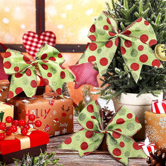 12 Pcs - Festive Holiday Bow Decoration
