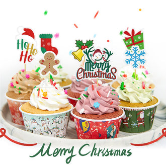 15 Pcs - Christmas Cupcake Topper