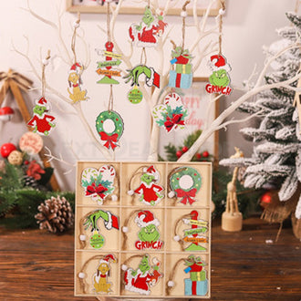 18 Pcs - Naughty Christmas Wooden Hanging Ornament