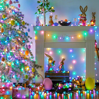 19.7 ft 40 LED Multicolor Globe String Lights