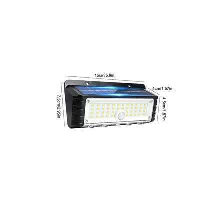 Solar Powered Motion Sensor LED Outdoor Wall Light - Waterproof Security Exterior Wall Lamp for Patio Porch Garden Yard