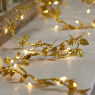 2 Pack - 9.84 ft Festive Golden Leaf Fairy Lights