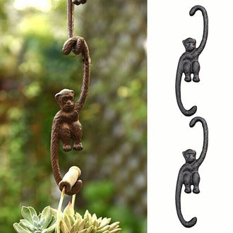 2 Pack - Heavy Duty Cast Iron Monkey Hook