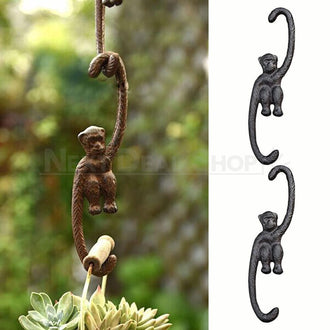 2 Pack - Heavy Duty Cast Iron Monkey Hook
