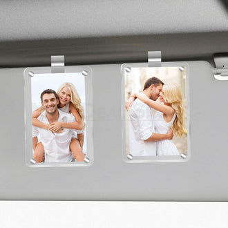 2 Pack - Magnetic Picture Holder with Car Visor Clip