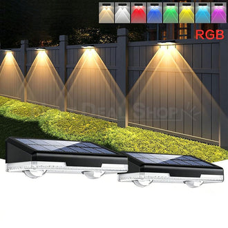 2 Pack - Solar Powered Dual Lens Fence Light with 9 modes