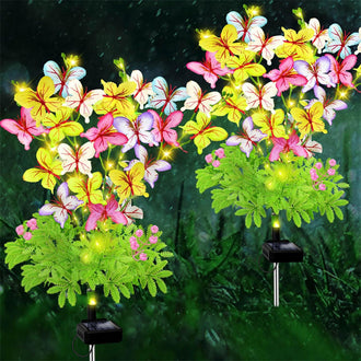 2 Pack - Solar Powered LED Butterfly Stake Light