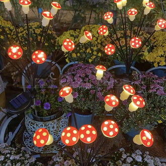 2 Pack - Solar Powered LED Mushroom Stake Light