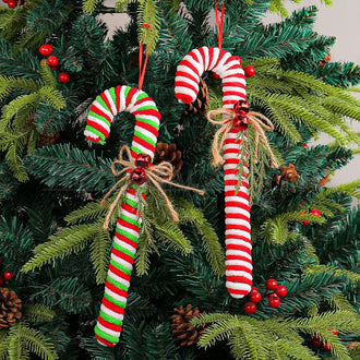 2 Pcs - Christmas Candy Cane Hanging Ornament