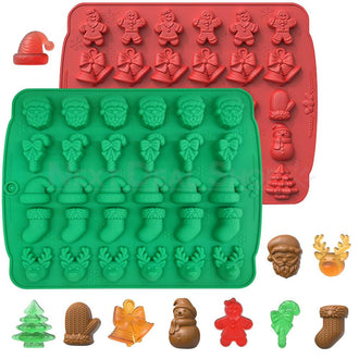 2 Pcs - Christmas Silicone Chocolate Mold