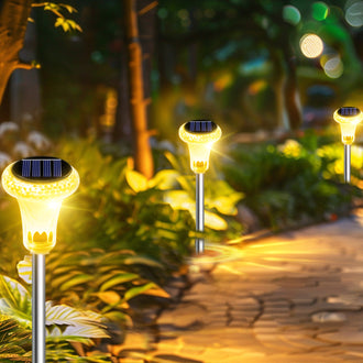 2 Pcs - Dazzling Solar Powered LED Lawn Stake Light