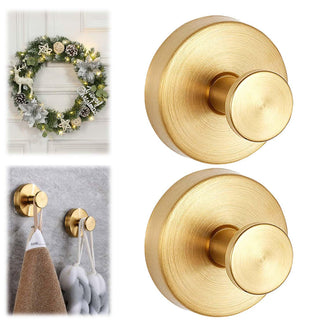 2 Pcs Drill-Free Stainless Steel Suction Cup Hooks