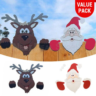 2 Pcs - Large Christmas Fence Decoration