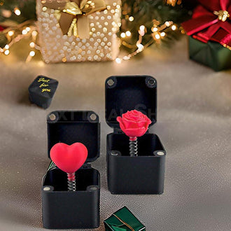 2 Pcs - Red Rose & Love Heart Surprise Gift Box