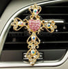 2 Pcs - Rhinestone Heart & Cross Car Air Freshener-Next Deal Shop-Next Deal Shop
