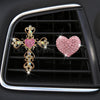 2 Pcs - Rhinestone Heart & Cross Car Air Freshener-Next Deal Shop-Next Deal Shop