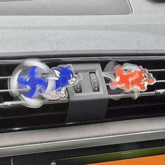 2 Pcs Running Cat & Mouse Car Air Vent Decor Set